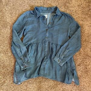 American Eagle Soft Denim Baby Doll Top